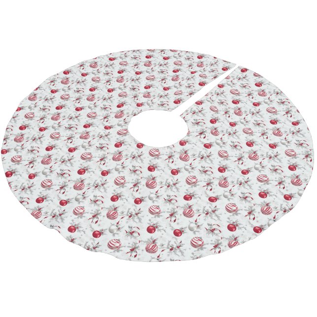 Peppermint Spice Träd Skirt Julgransmatta Borstad Polyester (Vinklad)