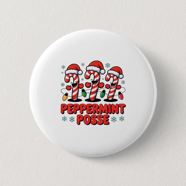Peppermint Sse Candy Cane Funny Christmas Santa Ha Knapp (Framsida)