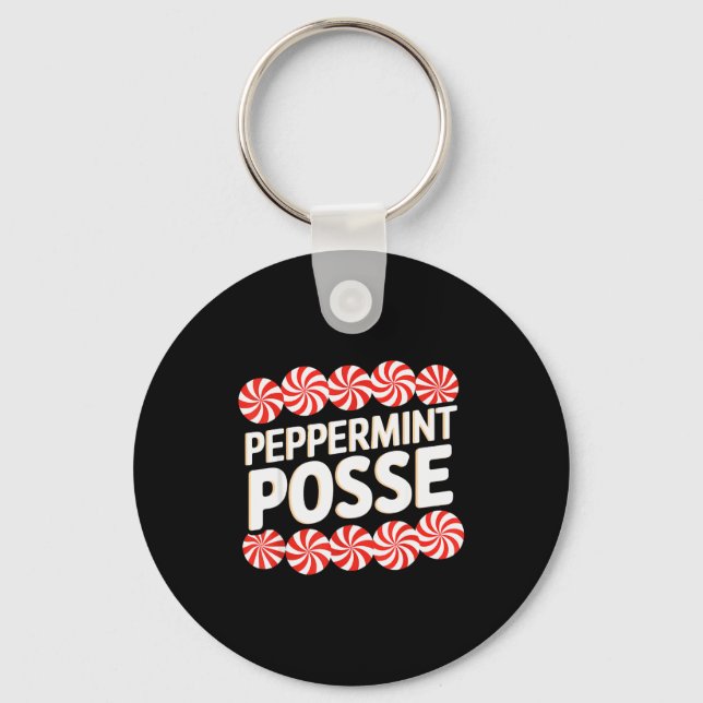 Peppermint Sse Festive Christmas Candy Theme Famil Nyckelring (Framsida)