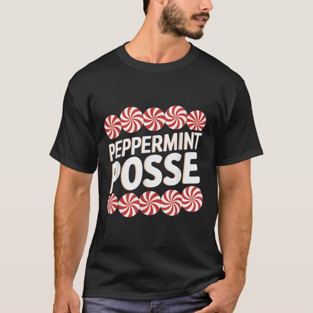 Peppermint Sse Festive Christmas Candy Theme Famil T Shirt (Framsida)