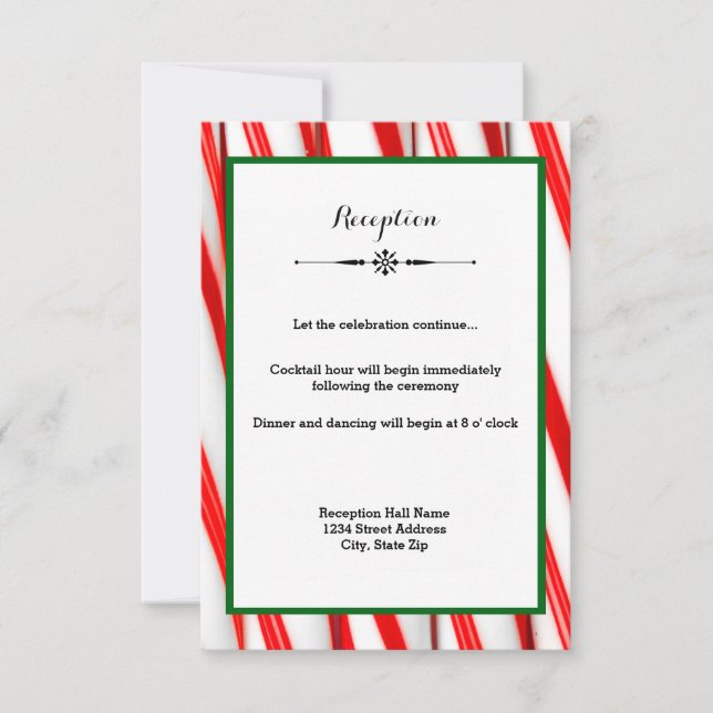 Peppermint Stick Jul - Mottagningsinbjudan Inbjudningar (Framsida)