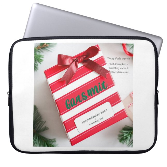 Peppermint Stripe Surprise Keeper Laptop Fodral (Framsidan)