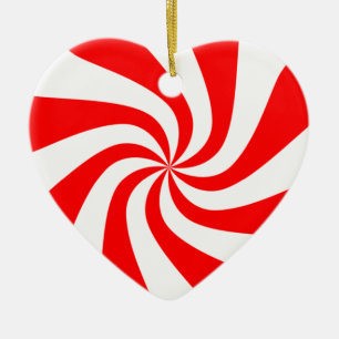 peppermint swirl candy julgransprydnad keramik