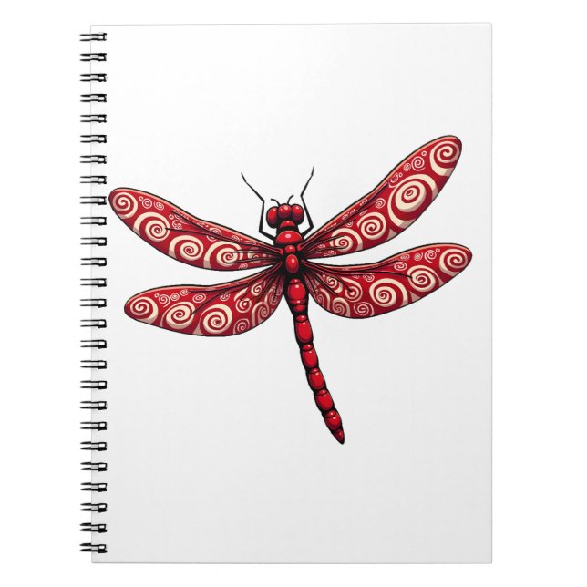 Peppermint Swirl Dragonfly Anteckningsbok (Framsidan)