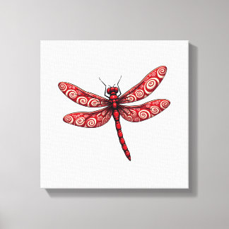 Peppermint Swirl Dragonfly Canvastryck