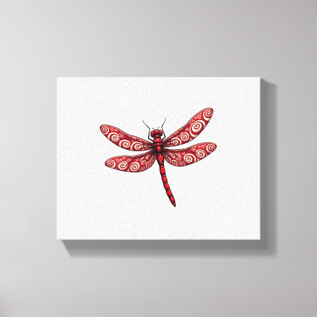 Peppermint Swirl Dragonfly Canvastryck (Framsida)