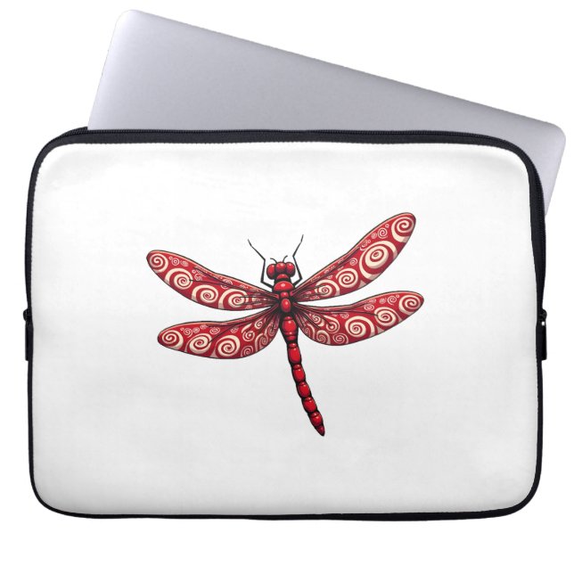 Peppermint Swirl Dragonfly Laptop Fodral (Framsidan)