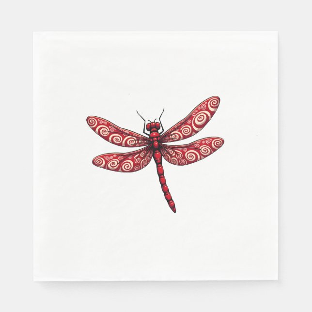 Peppermint Swirl Dragonfly Pappersservett (Framsidan)