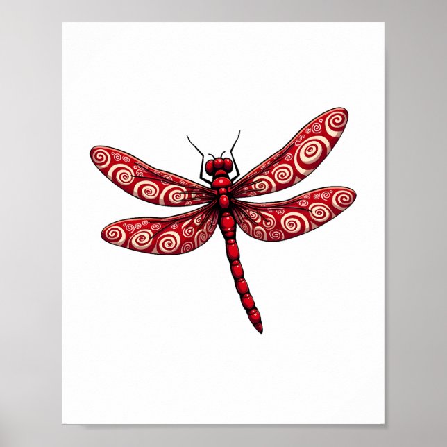 Peppermint Swirl Dragonfly Poster (Framsidan)