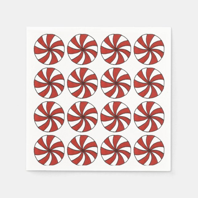 Peppermint Swirl Hard Candy Helgdag Jul Pappersservett (Framsidan)