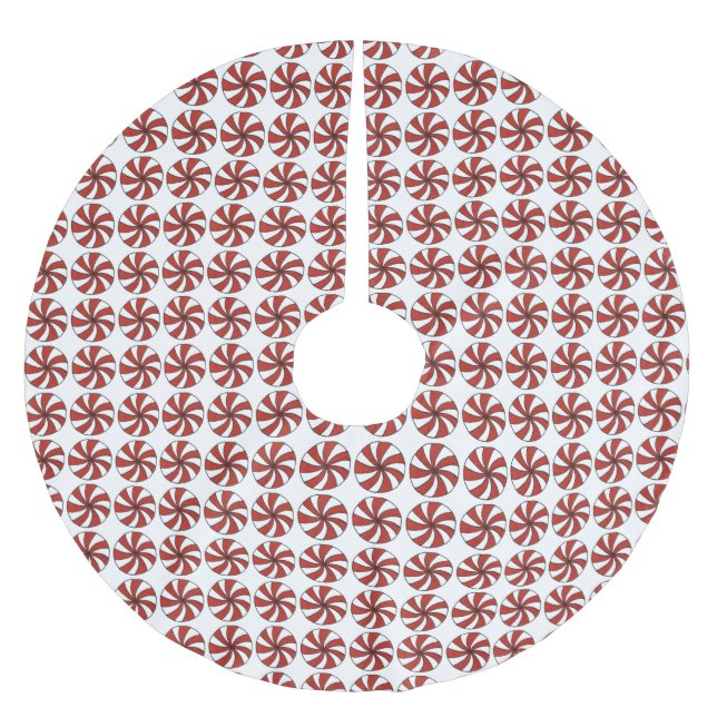 Peppermint Swirl jul - hårt kandy Mint Julgransmatta Borstad Polyester (Framsidan)