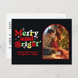 Peppermint Swirl Merry och Bright Retro-jul Helg Vykort