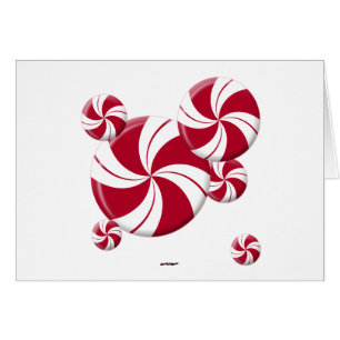 Peppermint Swirl Rand Candy Hälsningskort