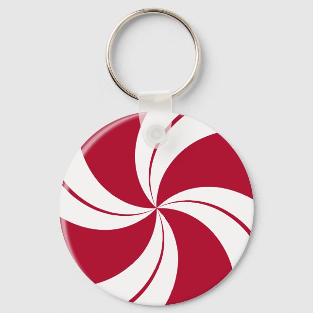 Peppermint Swirl Rand Candy Nyckelring (Framsida)