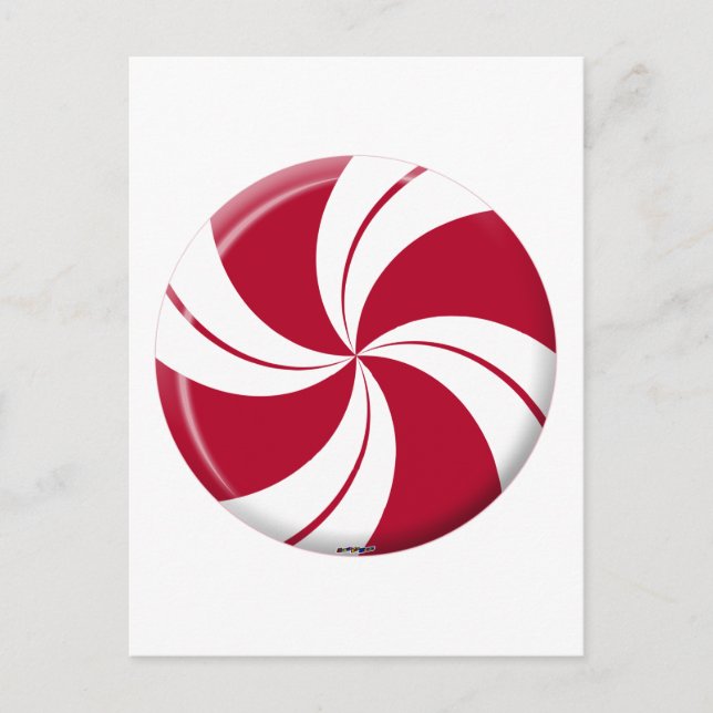 Peppermint Swirl Rand Candy Vykort (Framsida)