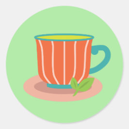 Peppermint-te för te älskare runt klistermärke