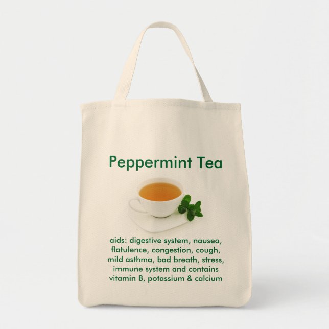 Peppermint Tea bag Tygkasse (Framsidan)
