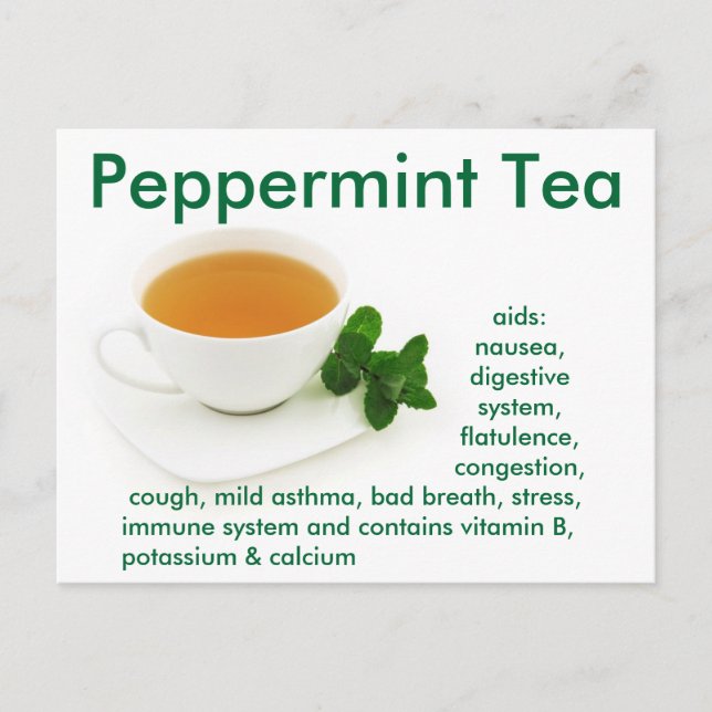 Peppermint Tea Postcard Vykort (Framsida)