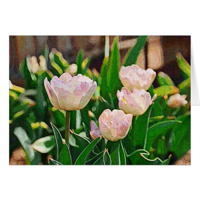 Peppermint Tulips (Impasto) Hälsningskort (Framsidan Horizontal)