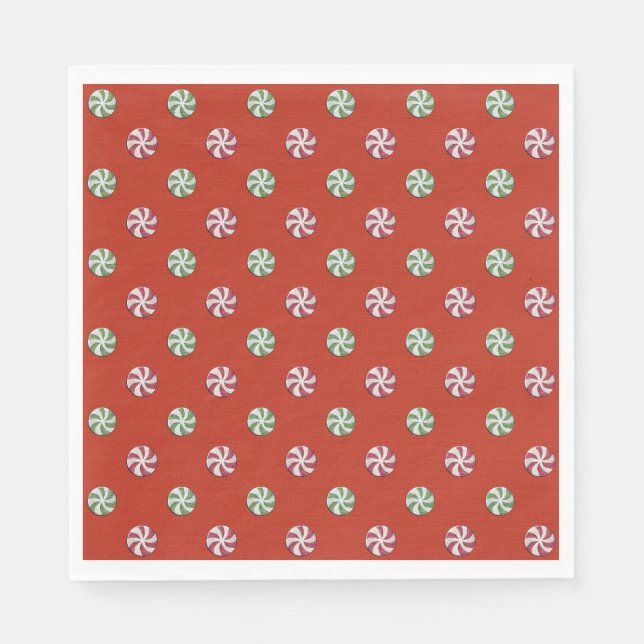 Peppermint Twist Candies Pappra Napkins Pappersservett (Framsidan)