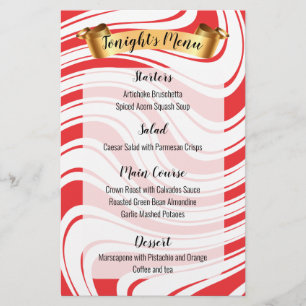 Peppermint twist-cateringen Julmiddag-menyn Brevpapper
