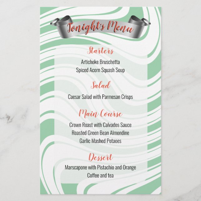 Peppermint twist-cateringen Julmiddag-menyn Brevpapper (Framsida)