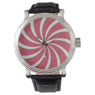 Peppermint Twist Godisvirvel Minimalistisk Klocka