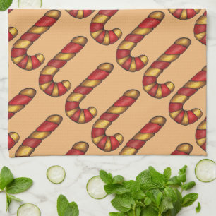 Peppermint Twist jul Candy cane Cookies Kökshandduk
