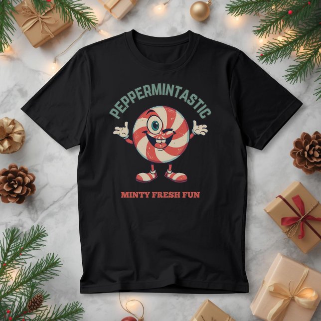 Peppermintastic - Cute Jul Peppermynt Pun T Shirt (Skapare uppladdad)