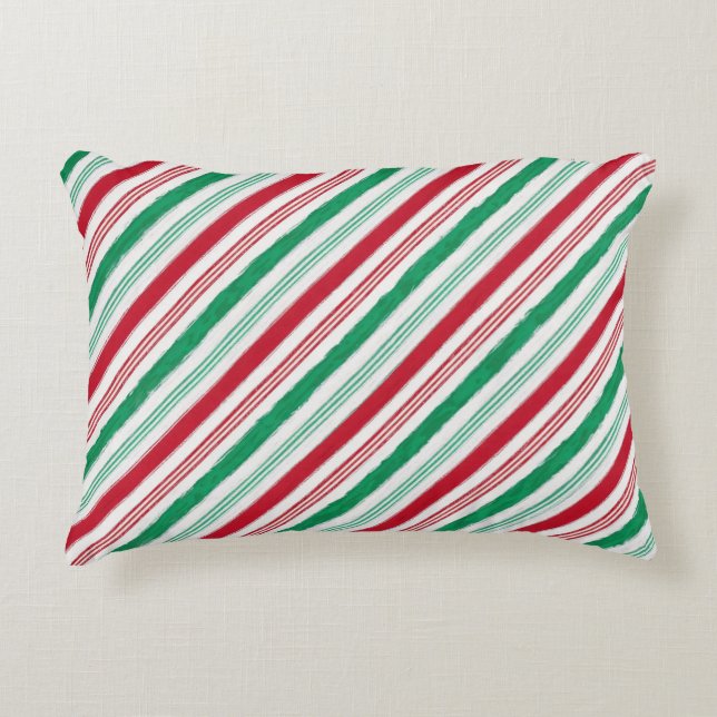 Peppermynt Candy cane Rand Pillow Prydnadskudde (Framsidan)