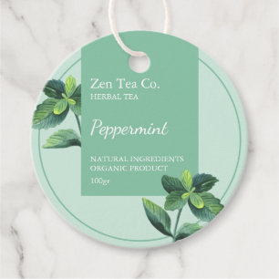 Peppermynt Herbal Tea Business Märkre Gåvor Etiketter