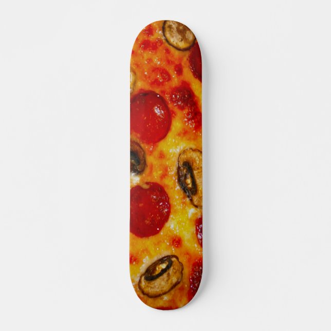 Pepperoni och Mushroom Pizza Mini Skateboard Bräda 18,5 Cm (Framsida)
