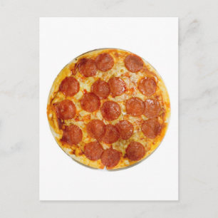 Pepperoni och ost pizza vykort