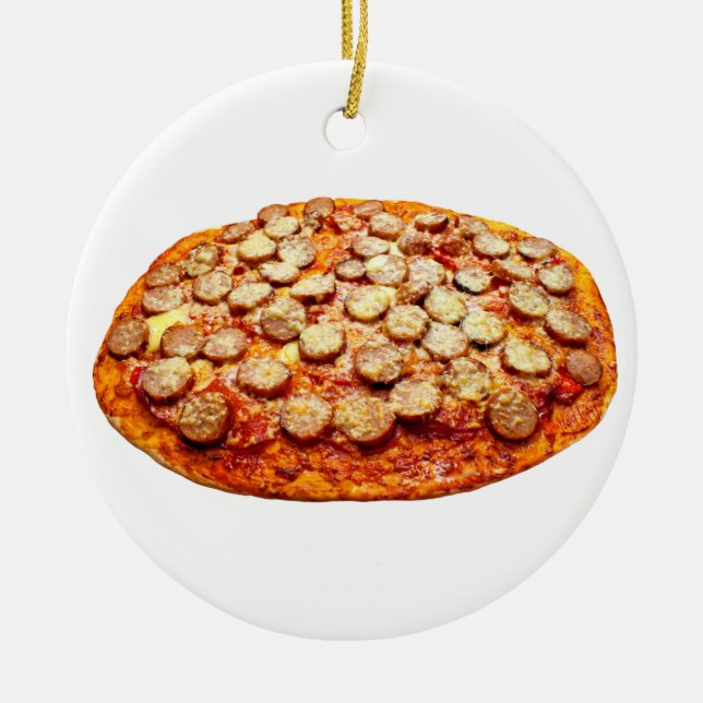 Pepperoni och Sausage Pizza jul Ornament (Framsidan)