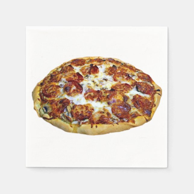 "Pepperoni Pizza"-formgivning av pappra blöjor Pappersservett (Framsidan)