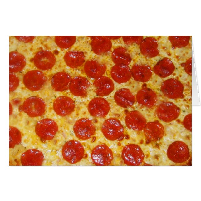 Pepperoni Pizza Hälsningskort (Framsidan Horizontal)