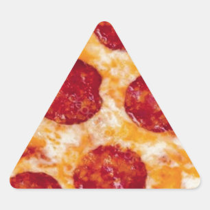 Pepperoni Pizza Hett och Yummy! Triangelformat Klistermärke