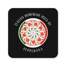 Pepperoni pizza italiensk flagga black professione