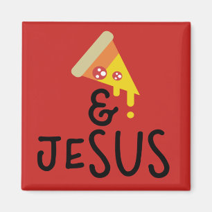 Pepperoni Pizza Jesus Tro Bibel Citat Magnet