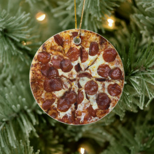 Pepperoni Pizza Julgransprydnad Keramik