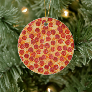 Pepperoni Pizza Julgransprydnad Keramik