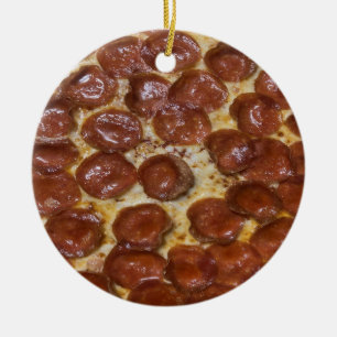 Pepperoni Pizza Julgransprydnad Keramik