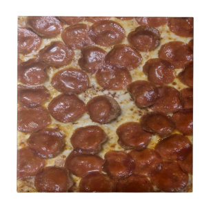 Pepperoni Pizza Kakelplatta