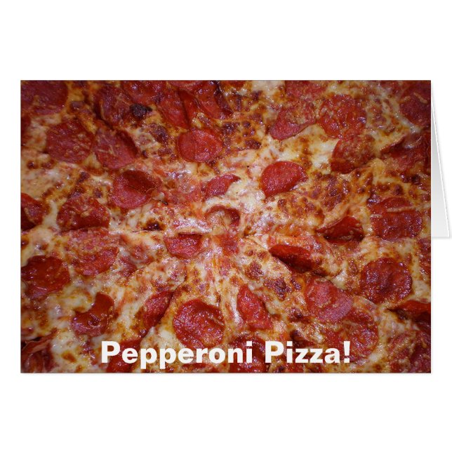 Pepperoni Pizza-kort Hälsningskort (Framsidan Horizontal)