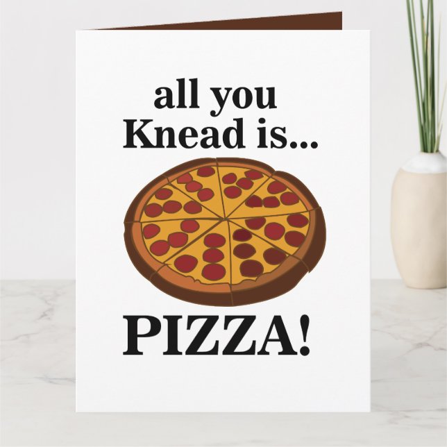 Pepperoni Pizza Mat Rolig Kort (Framsida)