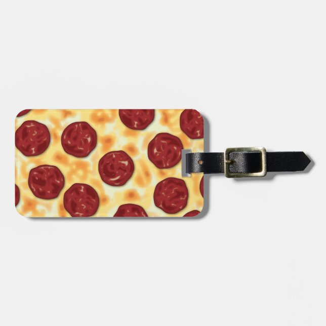 Pepperoni Pizza Mönster Bagagebricka (Horisontell Framsida)