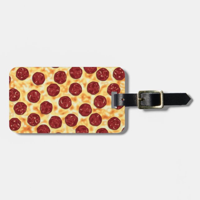 Pepperoni Pizza Mönster Bagagebricka (Horisontell Framsida)