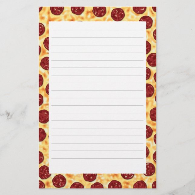 Pepperoni Pizza Mönster Brevpapper (Framsida)
