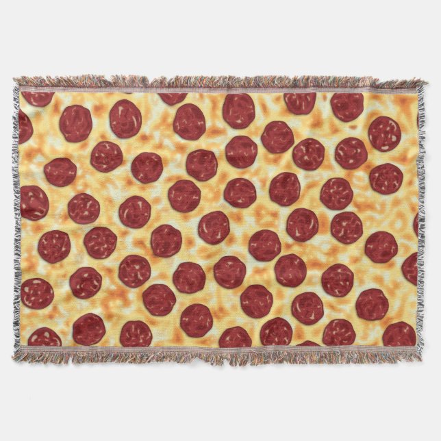 Pepperoni Pizza Mönster Filt (Framsidan)