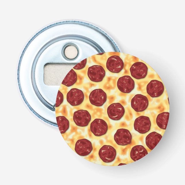 Pepperoni Pizza Mönster Flasköppnare (Framsidan)